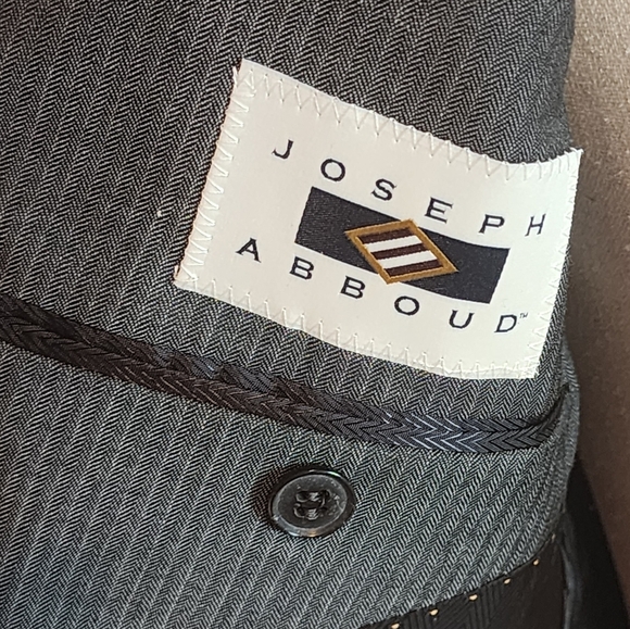 Joseph Abboud 38R Slim Fit Suit Blazer Super 120s Wool Gray Pinstripe USA - Picture 6 of 10